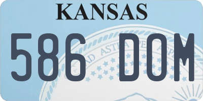 KS license plate 586DOM