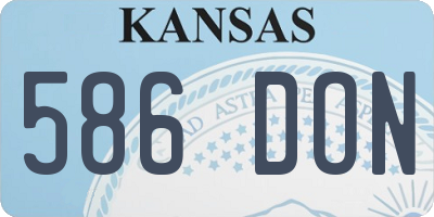 KS license plate 586DON