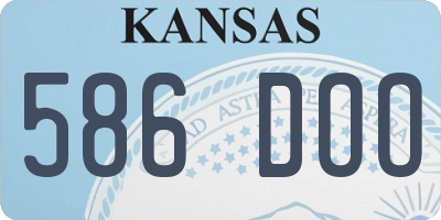 KS license plate 586DOO