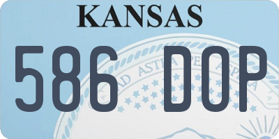 KS license plate 586DOP