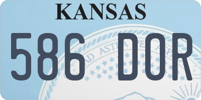 KS license plate 586DOR