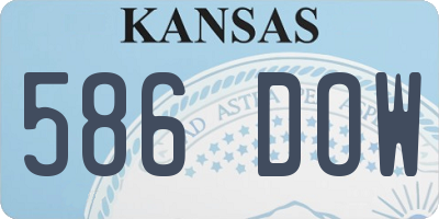 KS license plate 586DOW