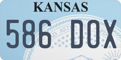 KS license plate 586DOX