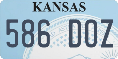 KS license plate 586DOZ