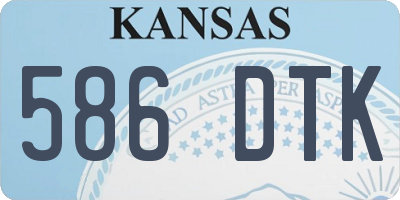 KS license plate 586DTK