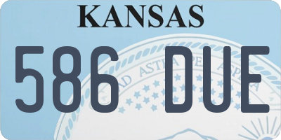 KS license plate 586DUE