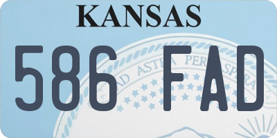 KS license plate 586FAD