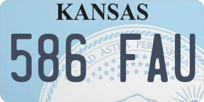 KS license plate 586FAU