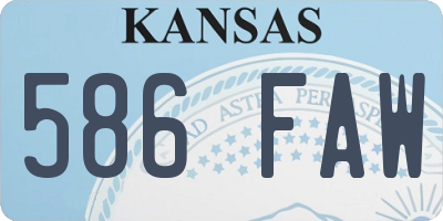 KS license plate 586FAW