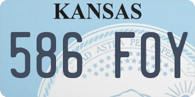 KS license plate 586FOY