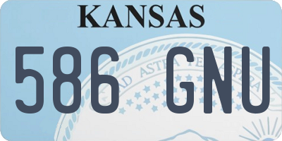 KS license plate 586GNU