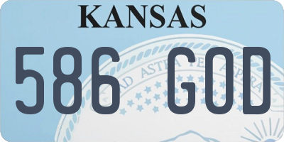 KS license plate 586GOD
