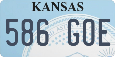 KS license plate 586GOE