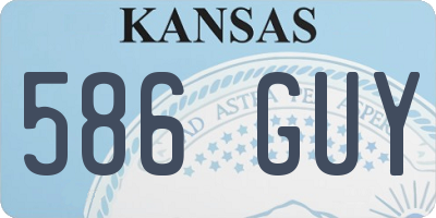 KS license plate 586GUY