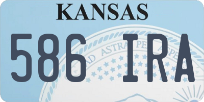 KS license plate 586IRA