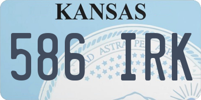 KS license plate 586IRK