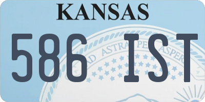 KS license plate 586IST
