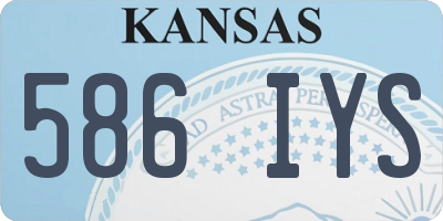 KS license plate 586IYS