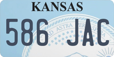KS license plate 586JAC