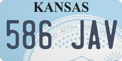 KS license plate 586JAV