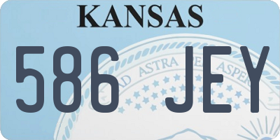 KS license plate 586JEY