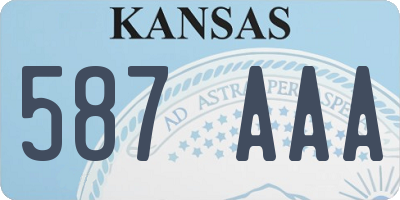 KS license plate 587AAA