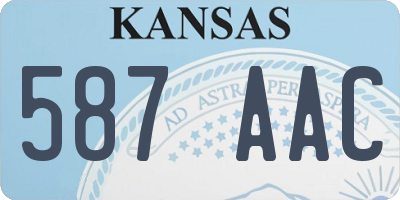 KS license plate 587AAC