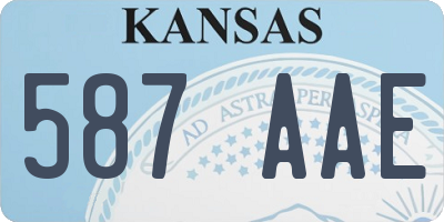 KS license plate 587AAE