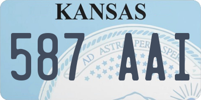 KS license plate 587AAI