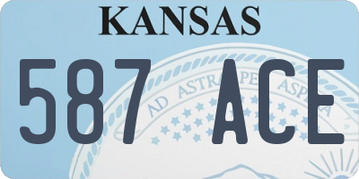 KS license plate 587ACE
