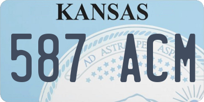 KS license plate 587ACM
