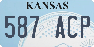 KS license plate 587ACP