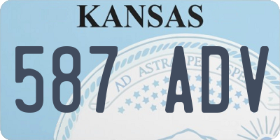 KS license plate 587ADV