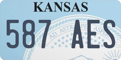 KS license plate 587AES