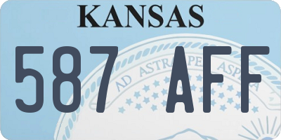 KS license plate 587AFF