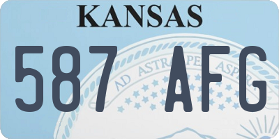 KS license plate 587AFG