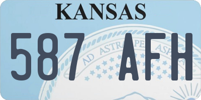 KS license plate 587AFH