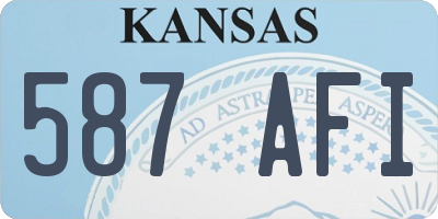 KS license plate 587AFI