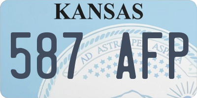 KS license plate 587AFP