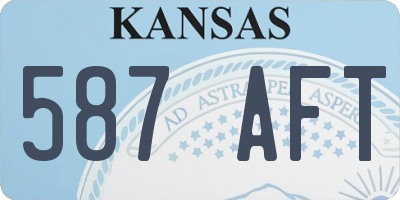 KS license plate 587AFT