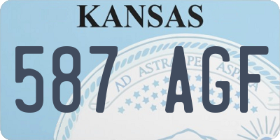KS license plate 587AGF