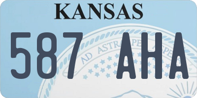 KS license plate 587AHA