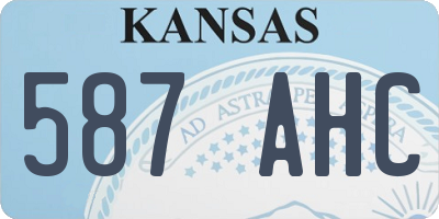 KS license plate 587AHC