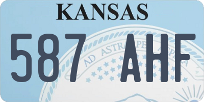 KS license plate 587AHF