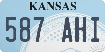 KS license plate 587AHI