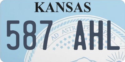 KS license plate 587AHL