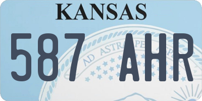 KS license plate 587AHR