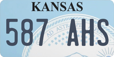 KS license plate 587AHS