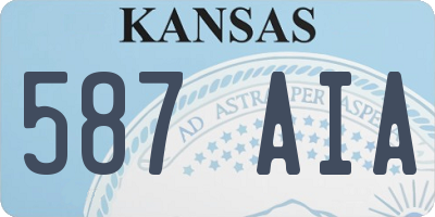 KS license plate 587AIA