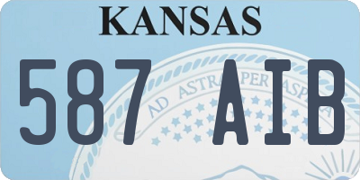 KS license plate 587AIB